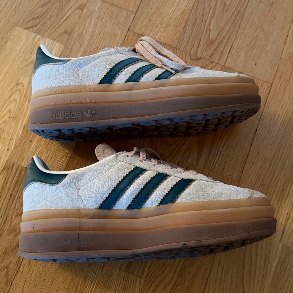 adidas Originals Gazelle Bold "Cream White/Green" - Picture 4 of 9